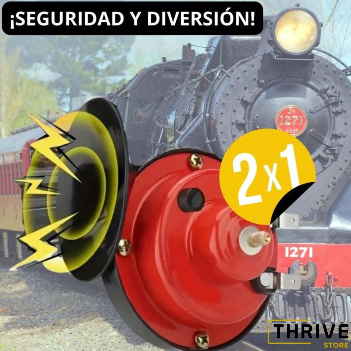ThunderBlast™ - Bocina Eléctrica De Alta Potencia Para Autos - OFERTA TIK TOK Paga 1 y Recibe 2 Unidades