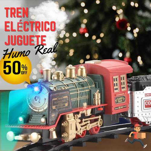 OFERTA ESPECIAL: Tren Eléctrico Locomotora 🚂con motor de vapor (humo), 🎄🤶👉
