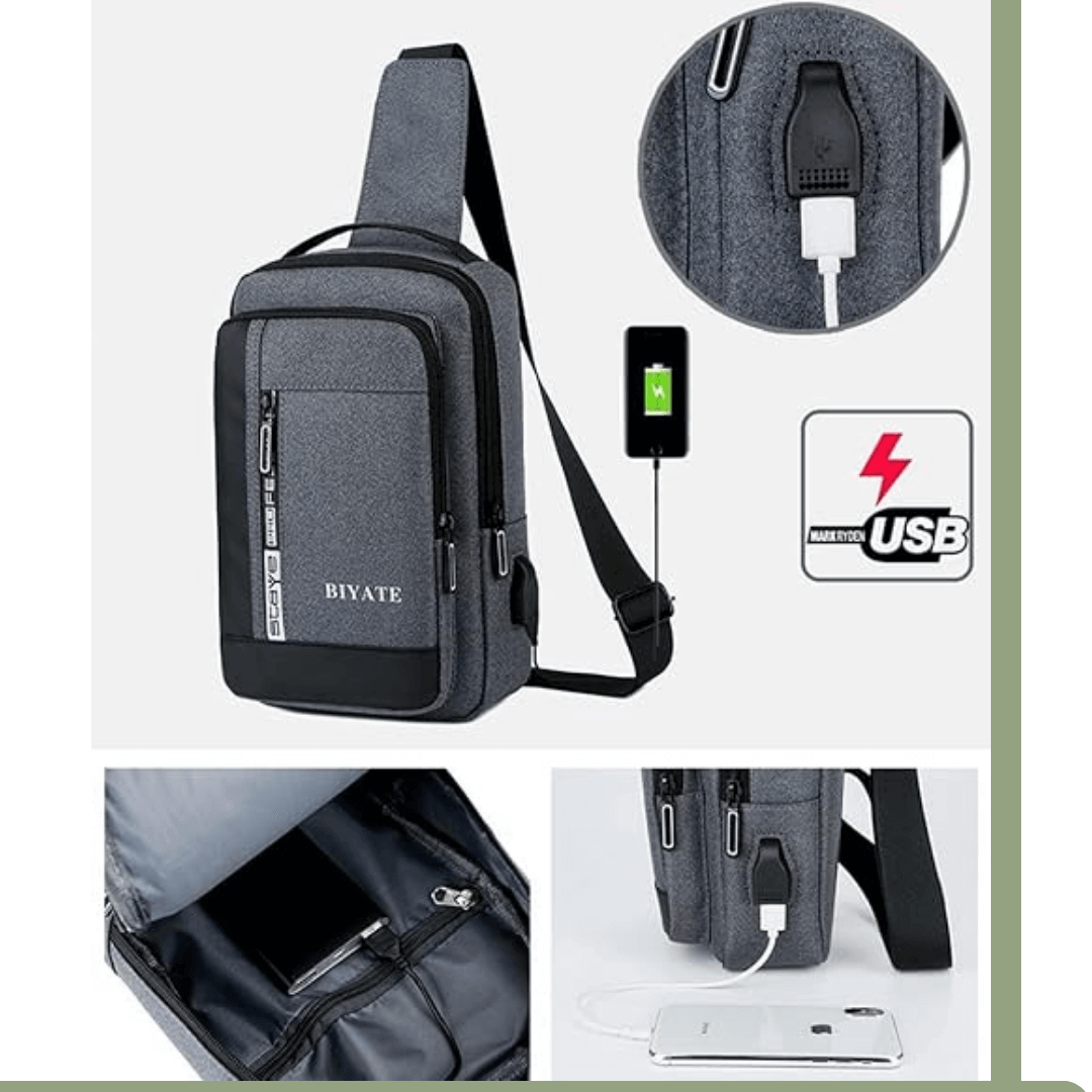 Mochila Biyate® Negra con Puerto USB Integrado