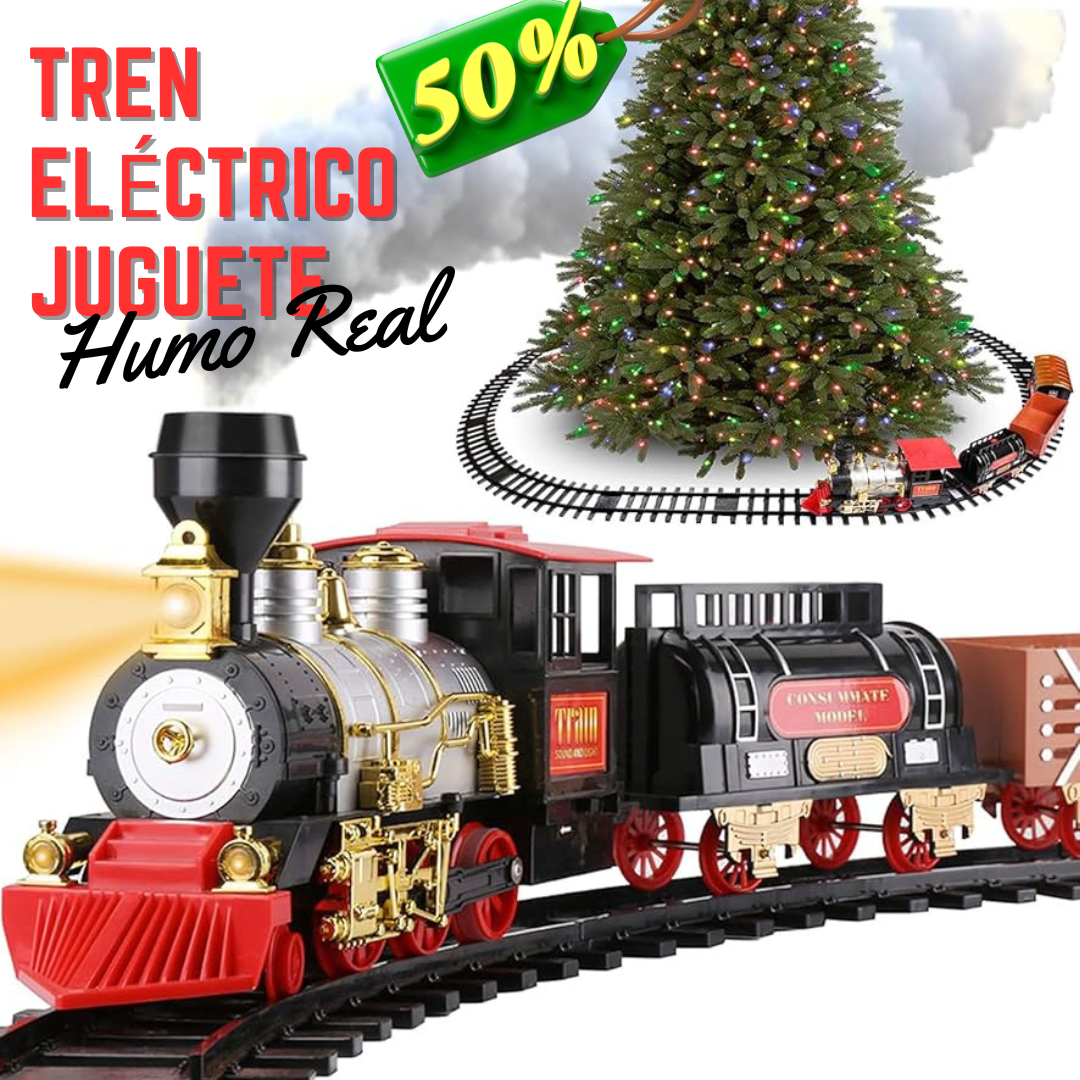 OFERTA ESPECIAL: Tren Eléctrico Locomotora 🚂con motor de vapor (humo), 🎄🤶👉
