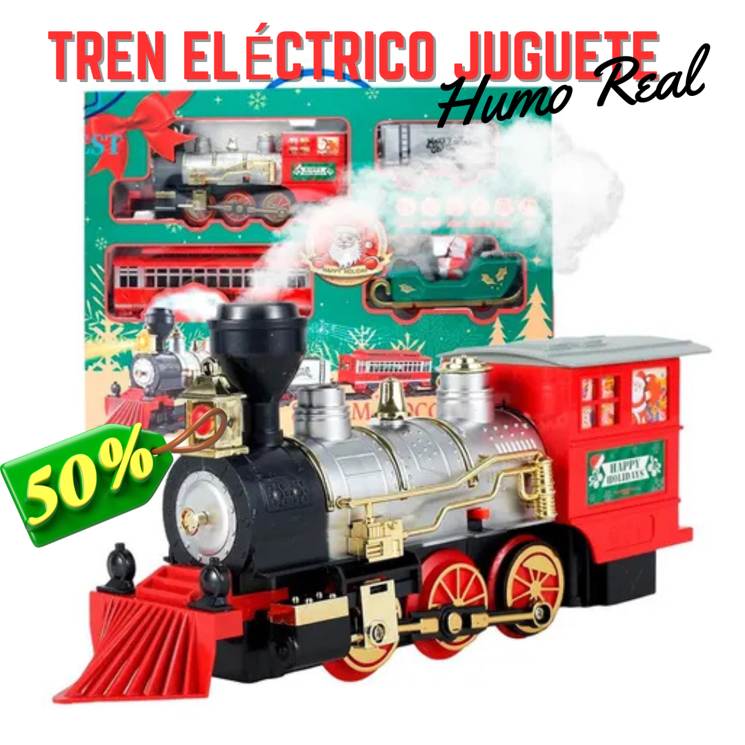 OFERTA ESPECIAL: Tren Eléctrico Locomotora 🚂con motor de vapor (humo), 🎄🤶👉