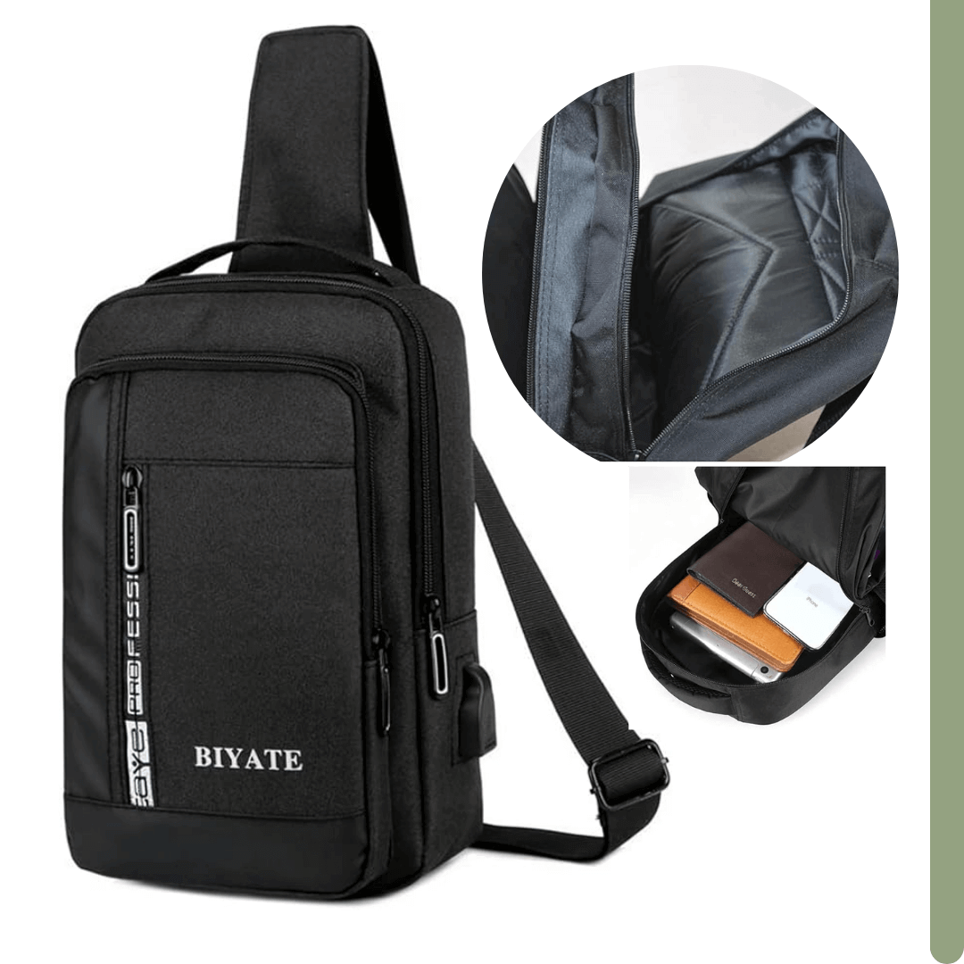 Mochila Biyate® Negra con Puerto USB Integrado