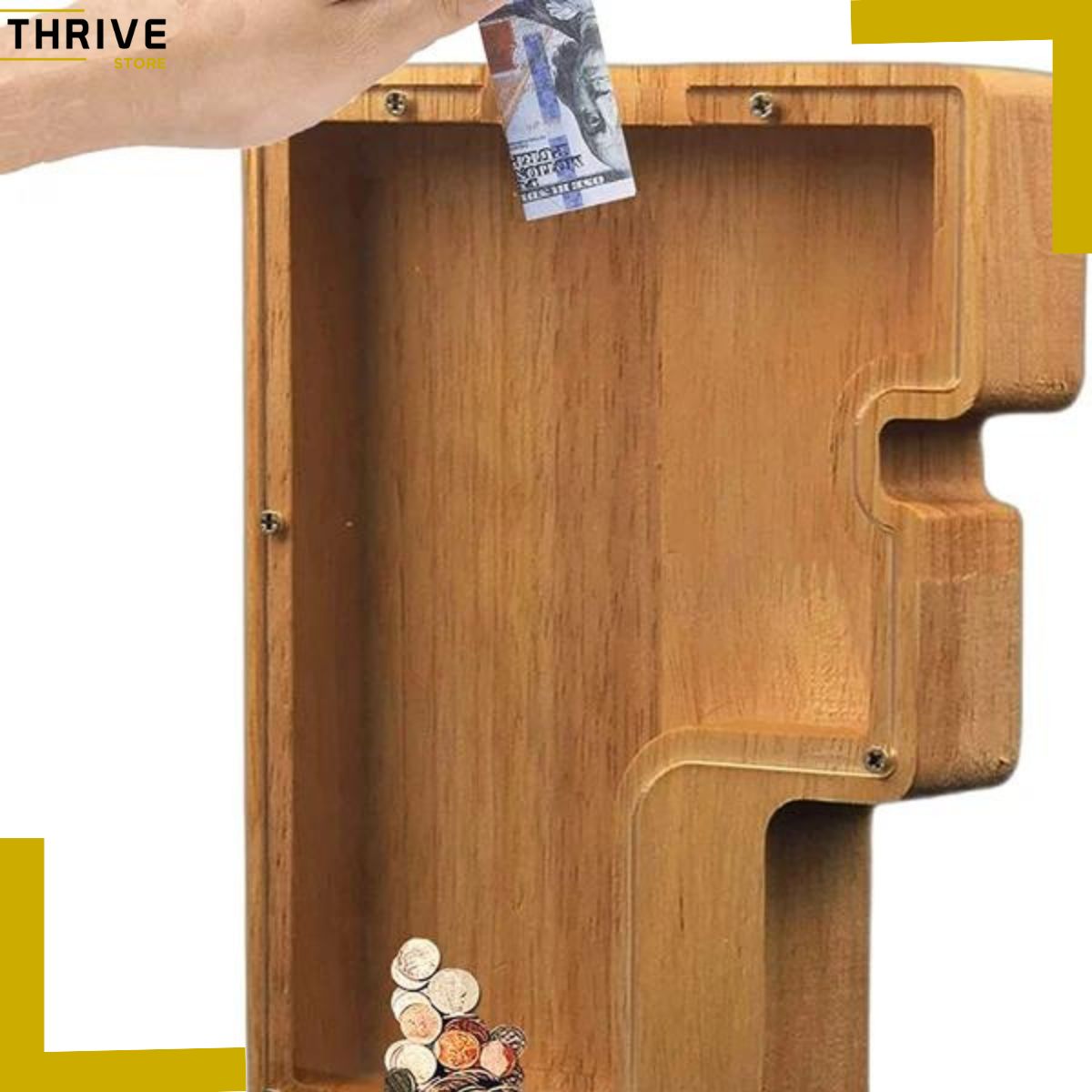 CustomLetterBank™ - Alcancía De Madera En Forma De Letra