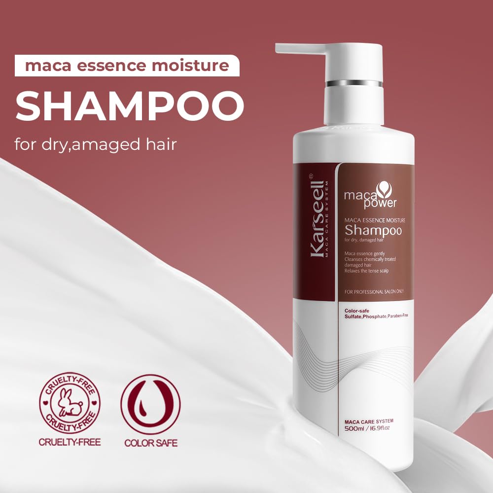 Karseell™ Champú de aceite de Argán y Maca, 💧HIDRATANTE Y ♨️REPARADOR PROFUNDO💃