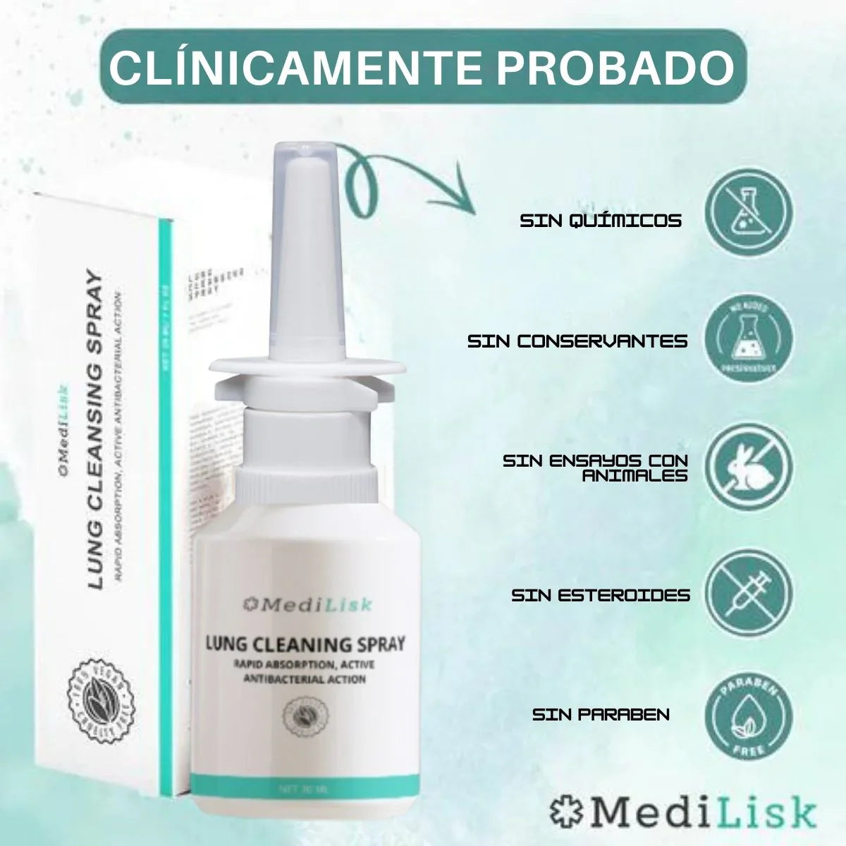 Spray MediLisk™ Para Limpiar Los Pulmones 🫁- Paga 1 Y Recibe 2 Unidades🤯🎁