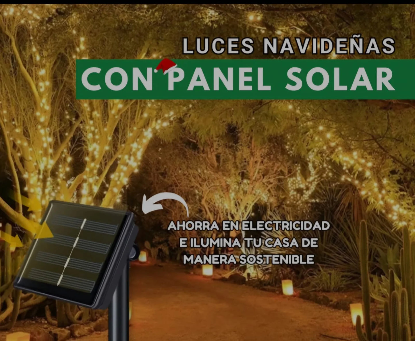 OFERTA!!! JUEGO DE LUCES CON PANEL SOLAR - 20 MTS👉🎄🤶NO LO DEJES PARA ULTIMA HORA