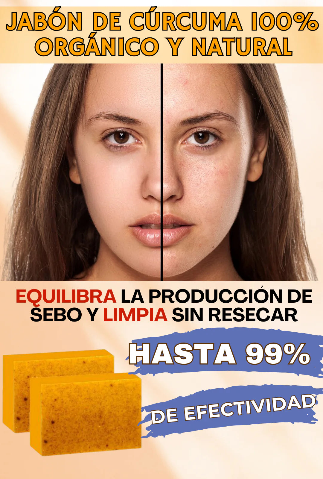 OFERTA ESPECIAL 2X1🎁 JABÓN CURCUMA PARA MANCHAS Y ACNE-🤯👉RESULTADOS EN 10 días