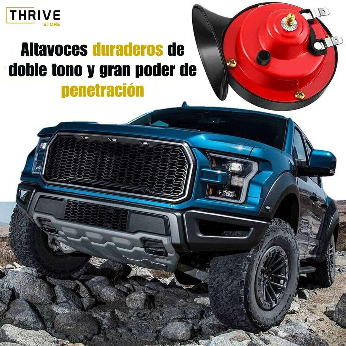 ThunderBlast™ - Bocina Eléctrica De Alta Potencia Para Autos - OFERTA TIK TOK Paga 1 y Recibe 2 Unidades