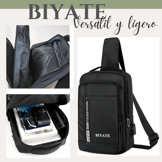Mochila Biyate® Negra con Puerto USB Integrado