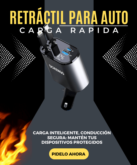 PowerPro™ Cargador Retráctil Carga Rápida Auto