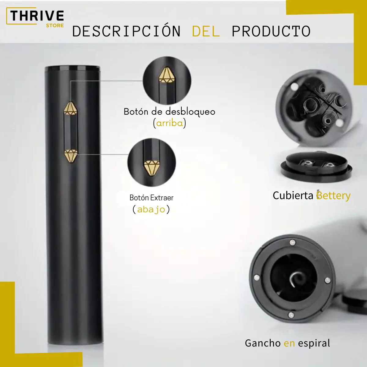 CorkMaster™ – El Destapa corchos Eléctrico que Combina Estilo y Facilidad
