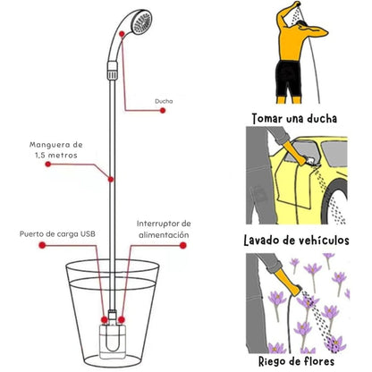 FreshTrek™ - Ducha Portátil Recargable