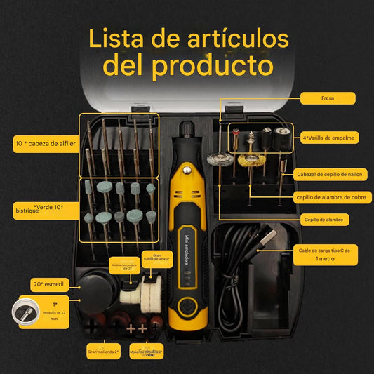 ROTOTOOL®👷‍♀️👷‍♂️ DREMEL INALAMBRICO DE ALTA VELOCIDAD TODO EN UNO🧰🛠️
