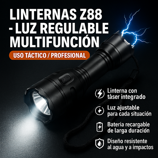 PowerLumi® Linterna LED 🔦con Función Taser ⚡: Potencia y Seguridad en un Solo Equipo 🤺